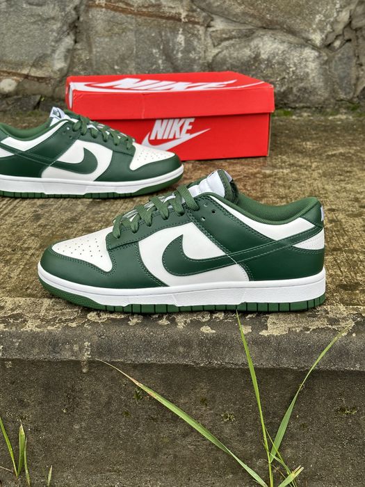 Кросівки Nike Dunk Low Michigan State Team Green Данки зелені
