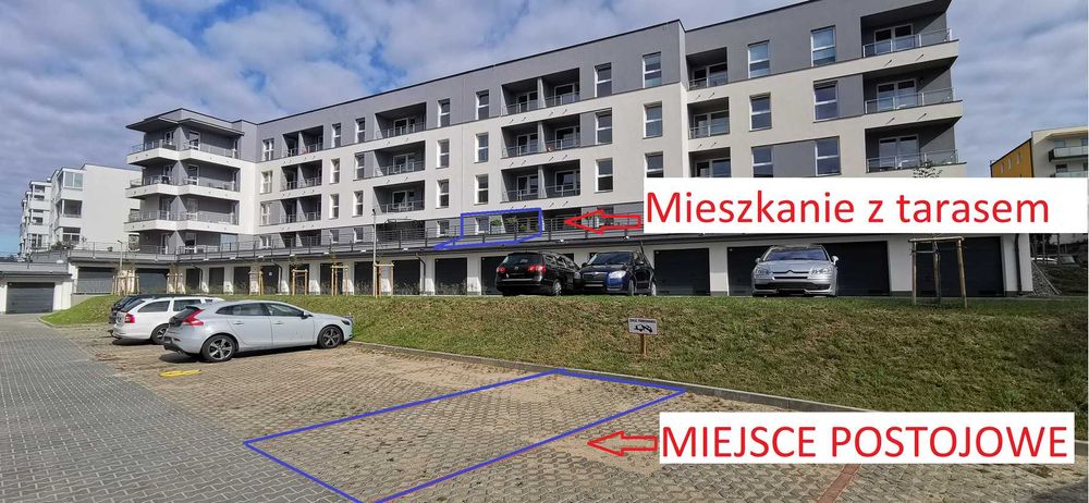 Wynajmę piękne mieszkanie 40 m2 dwa pokoje + 40 m2 taras na I piętrze