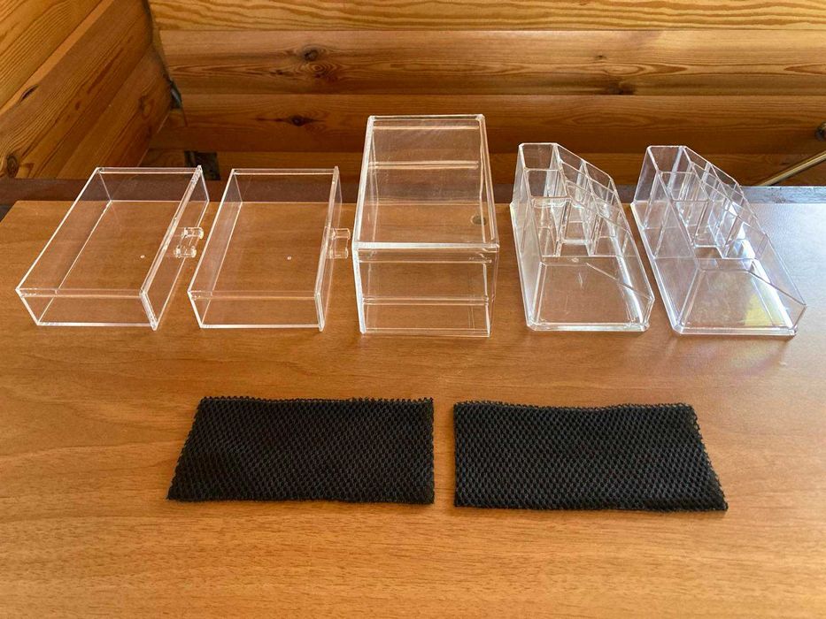 Органайзер для косметики настольный акриловый с 2-мя ящиками