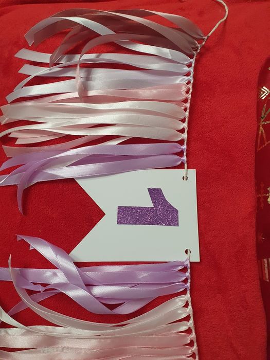 Ozdoba na roczek krzesełka girlanda proporczyk fiolety