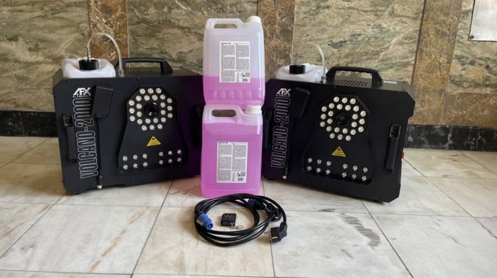 2x Afx Light Máquina de Fumos VOLCANO 2000W 36 LEDS 1W RGB