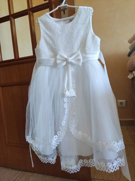 Vestido branco criança menina - Batizado, Primeira Comunhão, Daminha