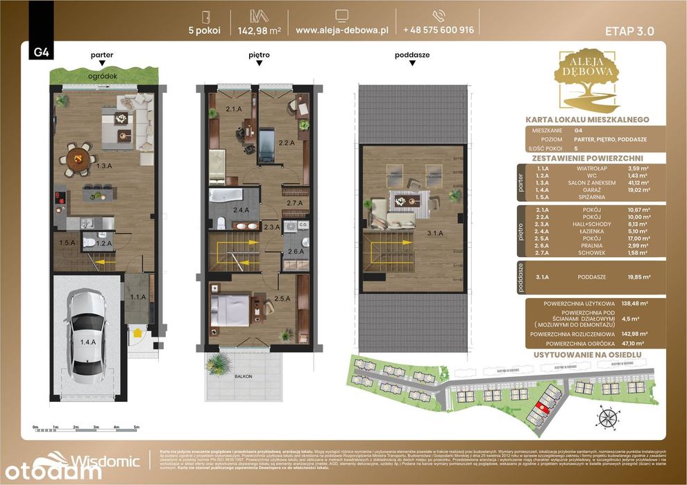 Aleja Dębowa etap 3.0|Dom 138,4m2|z garażem|ogródek
