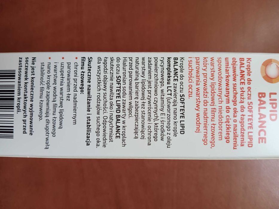 Softeye Lipid Balance nawilżające krople do oczu bez konserwantów 10ml