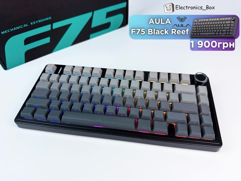 Нова Механічна Ігрова клавіатура AULA F75 Black Reef