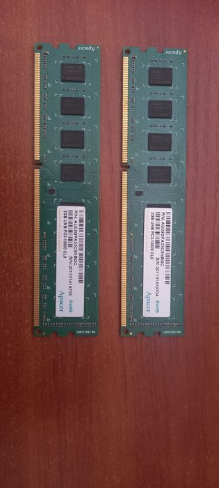 Пара оперативной памяти Apacer 2GB(2gb+2gb) DDR3 Б/У