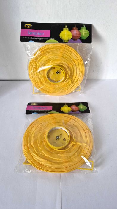 nowy lampion papierowy led do zawieszenia dekoracja żółty