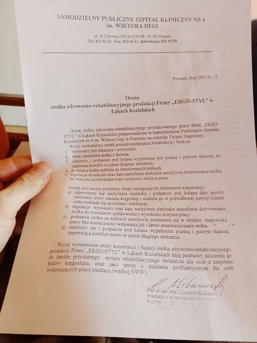 Krzesełko zdrowotno-rehabilitacyjne