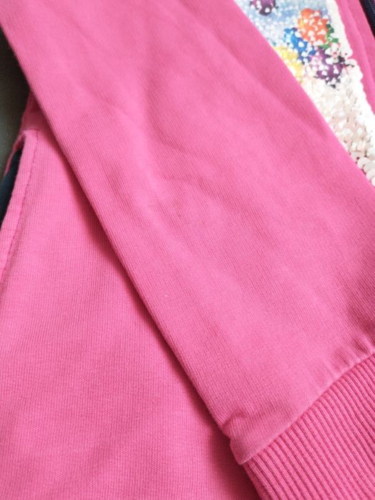 Bluza z kapturem Viollen 116 cekiny  fuksja bdb-
