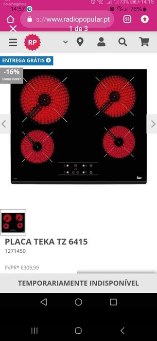 Placa vitroceramica nova em cx