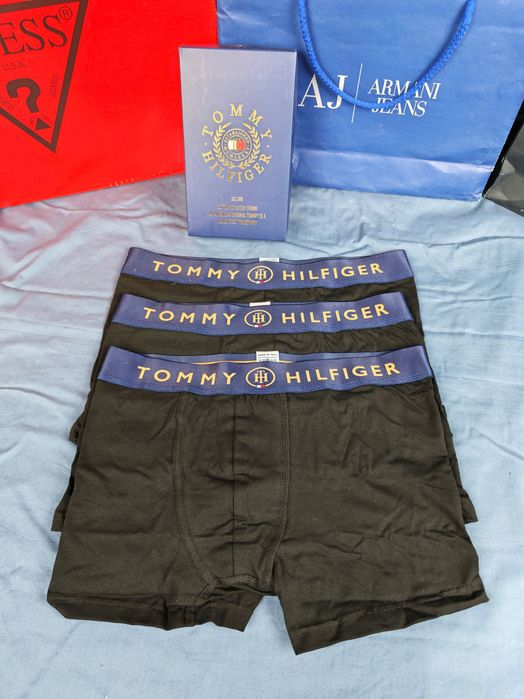 Męska bielizna 3pak Tommy bokserki kolory premium M-XXL
