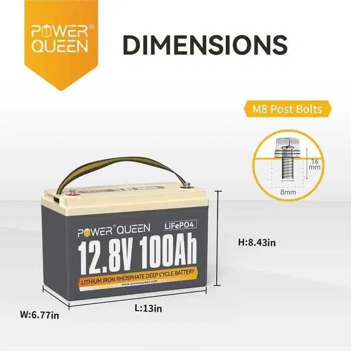 Аккумуляторы Power Queen LiFePO4 12V 100Ah BMS