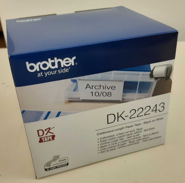 Caixa Fita Contínua Papel Térmico Autocolante Branco BROTHER DK-22243