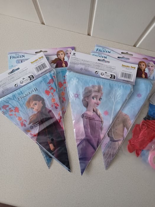 Zestaw urodzinowy Frozen, dekoracje urodzinowe, balony, girlanda