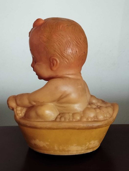 Boneco Antigo Borracha Bébé Banheira