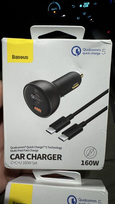 Автомобільний зарядний пристрій Baseus 160W з кабелем USB-C 100W