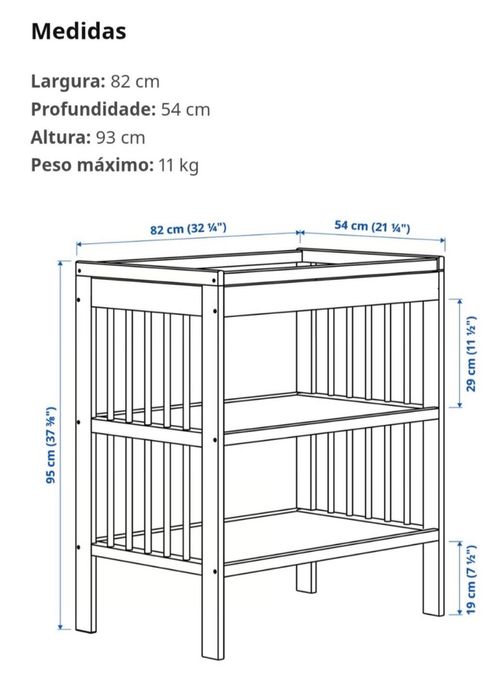 Muda fraldas ikea usado