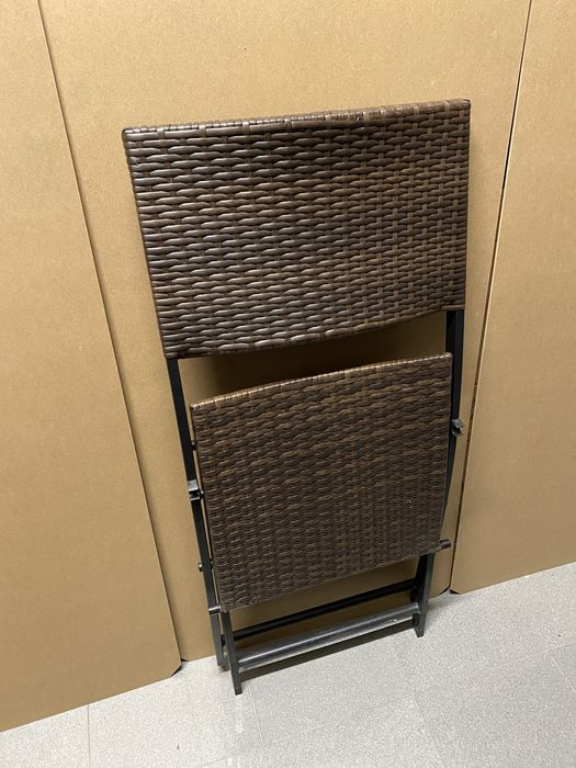 Conjunto de 2 cadeiras de jardim dobráveis em rattan sintético