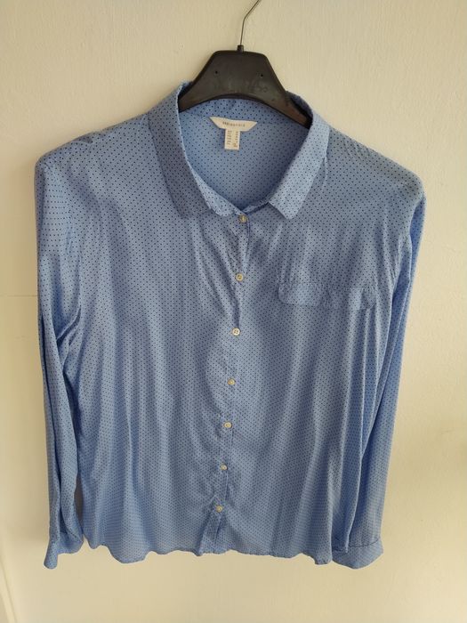 Blusa azul polka dot - Springfield - Tamanho 42