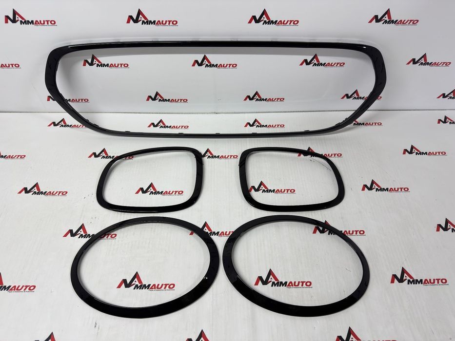 Aros Grelha/Faróis/Farolins Mini F55/F56/F57 Preto Brilhante