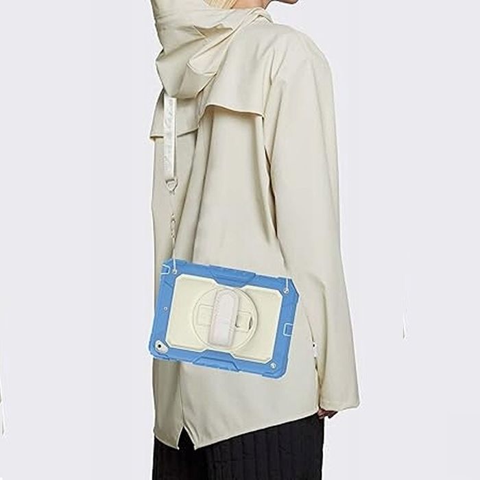 Etui do iPad 6/5/Air 2 9.7” z Podstawką i Paskiem na Ramię Niebieskie