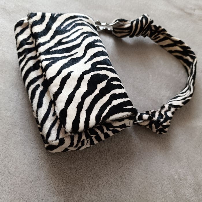 Torebka Zara skórzana zebra animal print mała