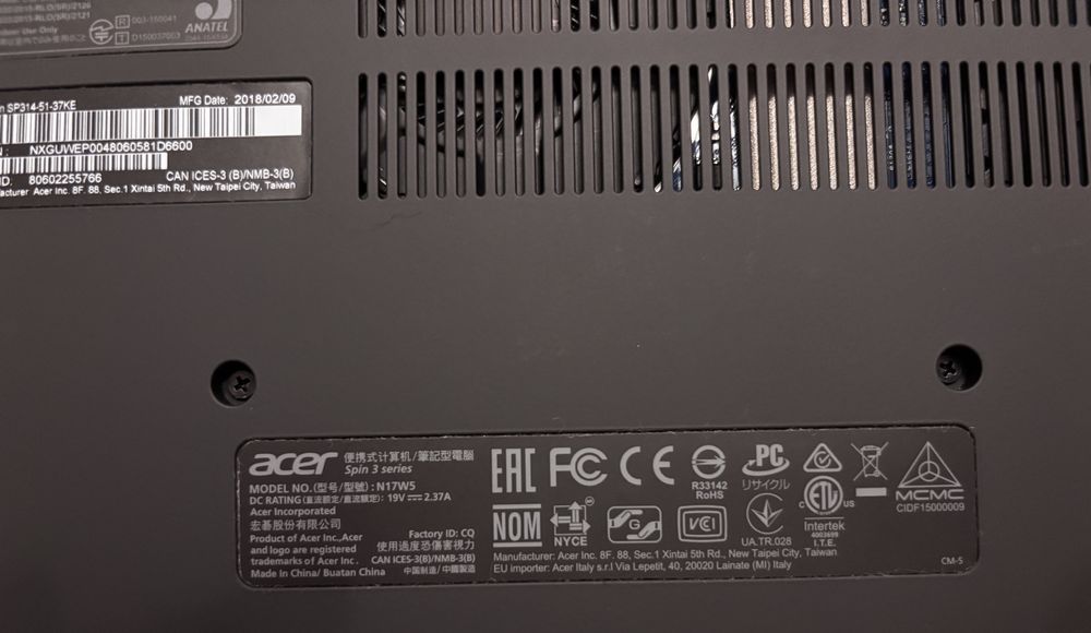 Laptop Acer Spin 3 SP 314-51