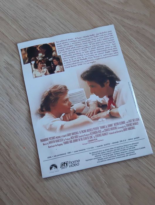 Film DVD Frankie i Johnny. reż. Garry Marshall. polski lektor