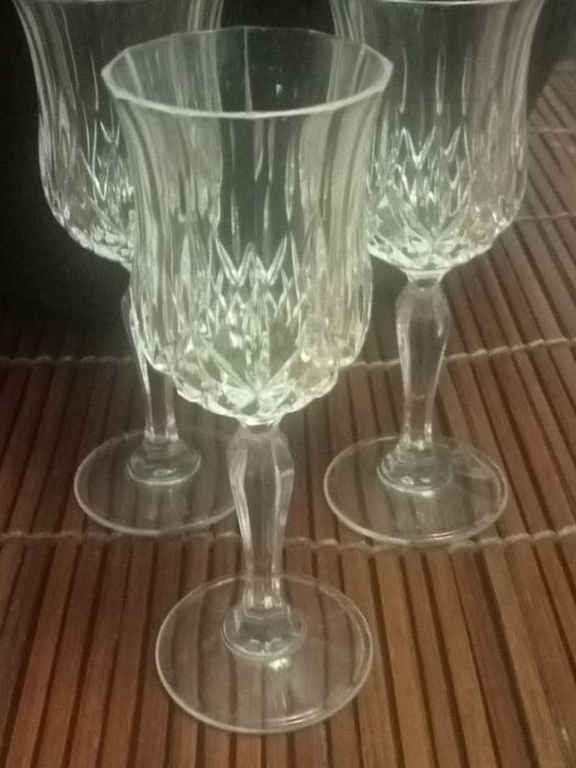 Lote de 6 copos ( 3+3) de cristal e meio cristal