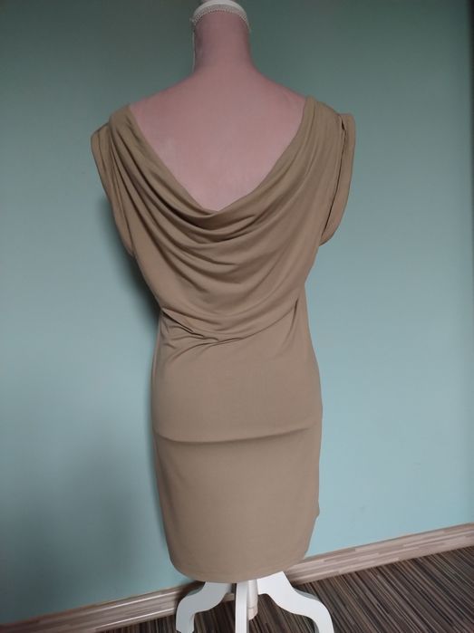 Sukienka tunika Twin Set Simona Barbieri skóra odkryte plecy nude r. S