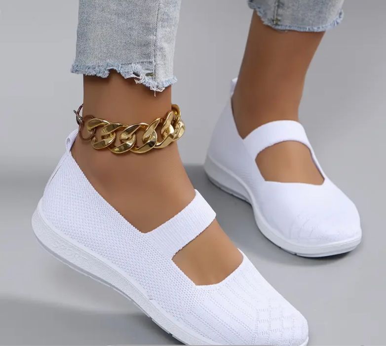 Елегантні дихаючі тканинні плоскі туфлі,комфортні,