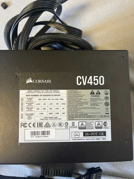 Zasilacz Corsair CV450 450W 80 plus bronze