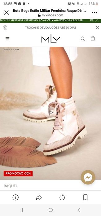 Botas beje tam 35 MLV