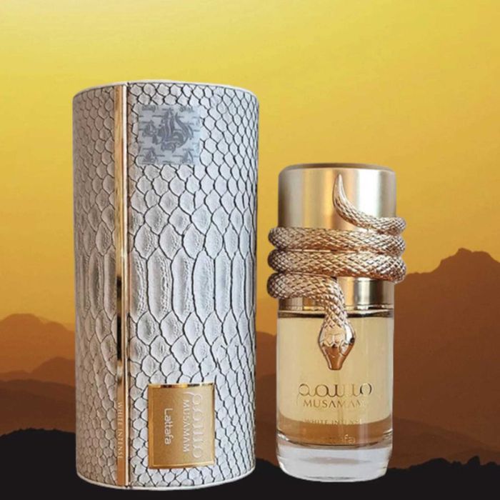 Lattafa Musamam White Intense EDP 100ml | Sândalo e Coco | Estojo Cobra