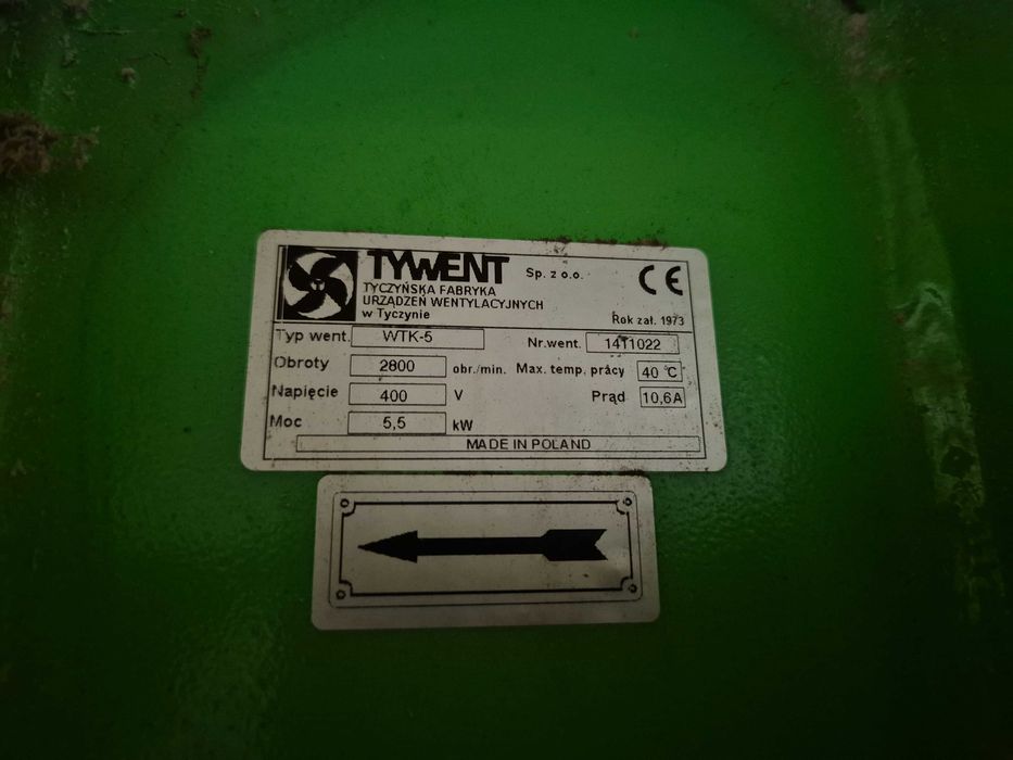 Wentylator WTK-5 (5,5 kW) do odciągu trocin