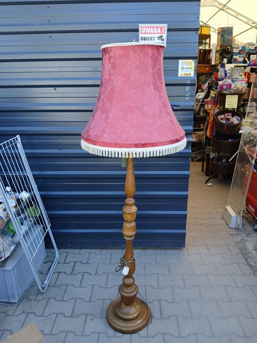 Lampa  stojąca vintage czerwony klosz