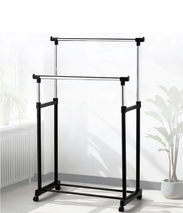 Подвійна стійка для одягу,пересувна