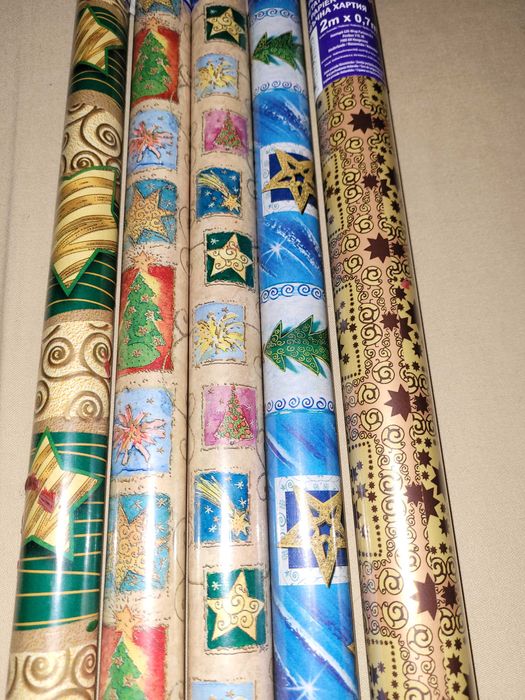 Papier ozdobny do pakowania prezentów, świąteczny, szer 70 cm, 5 szt.