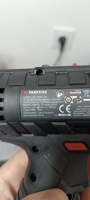 Аккумуляторн дрель-шуруповерт PARKSIDE PERFORMANCE PBSPA 12 E4, паркса