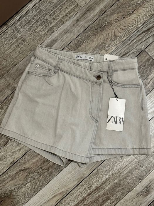 Джинсові шорти спідниця zara сірі, розмір S