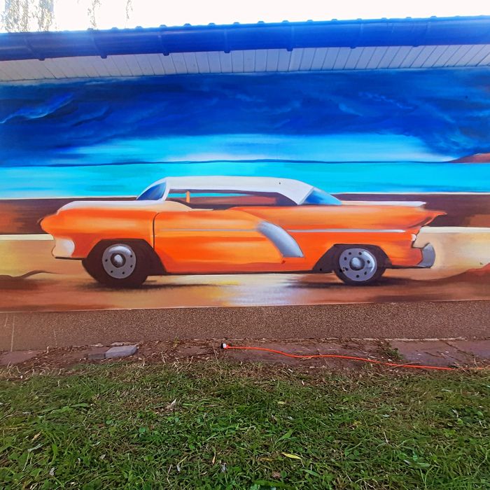 graffiti. malowanie murali , mural street art
