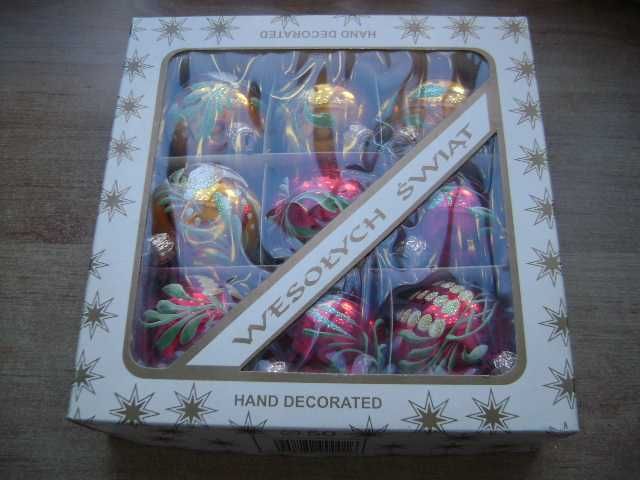 Starocie z PRL - Bombki choinkowe szklane = 24 sztuki w 4 pudełkach
