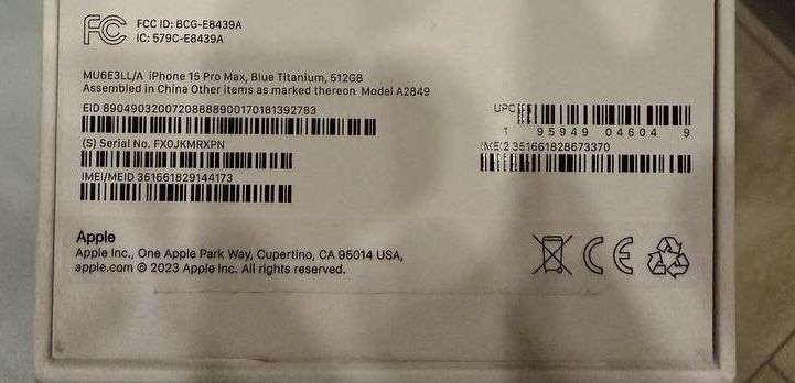 iPhone 15 Pro Max 512gb E-SIM