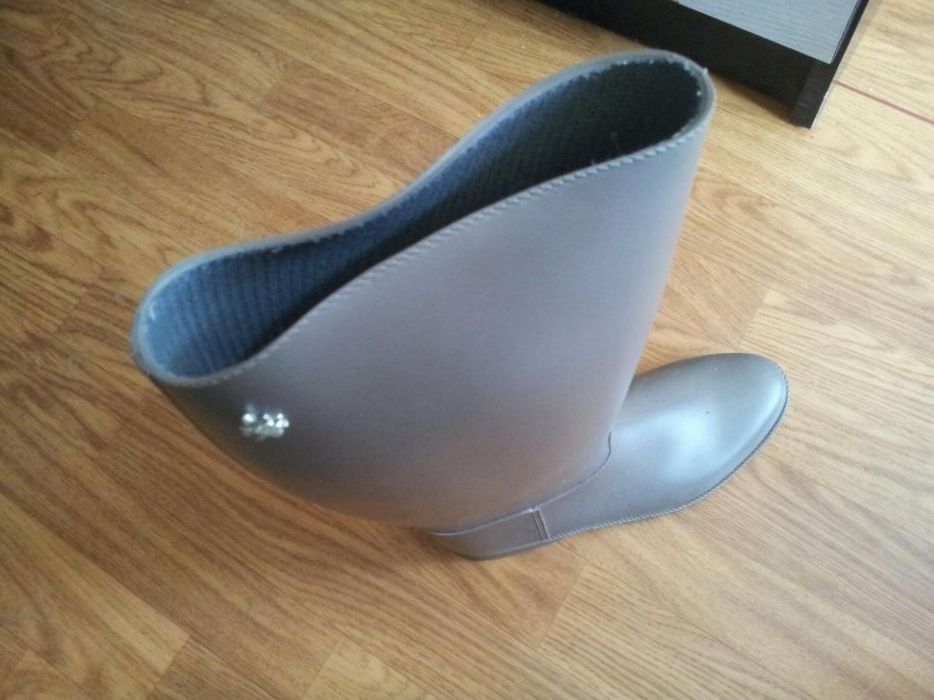 Kalosze długie beżowe 41 z wkładką 27cm