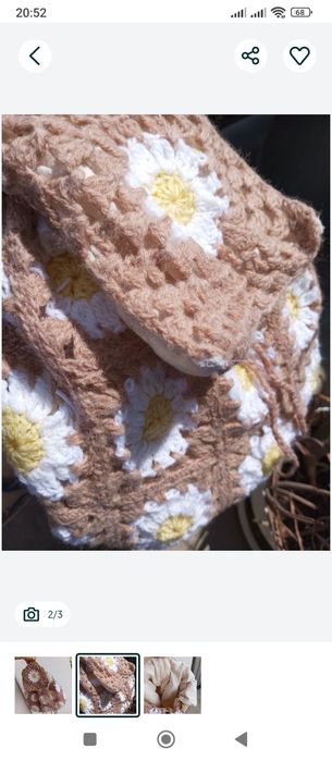 Plecak na szydełku handmade vintage