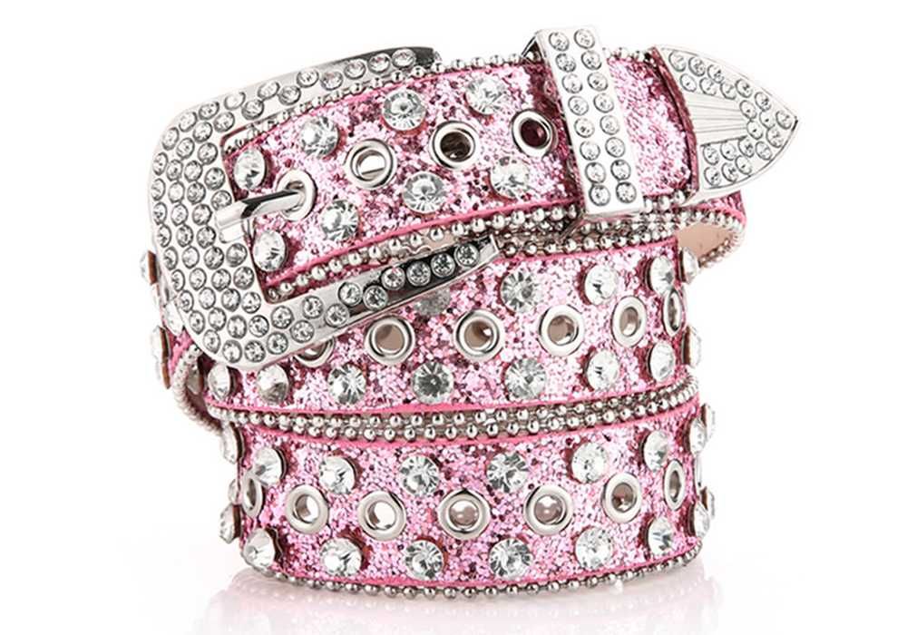 Ремень Б.Б. Симон |  B.B. Simon Belt Стразы Треугольники Chrome Hearts