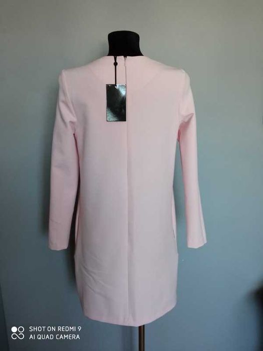 Sukienka z kieszeniami,pudrowy róż Mohito