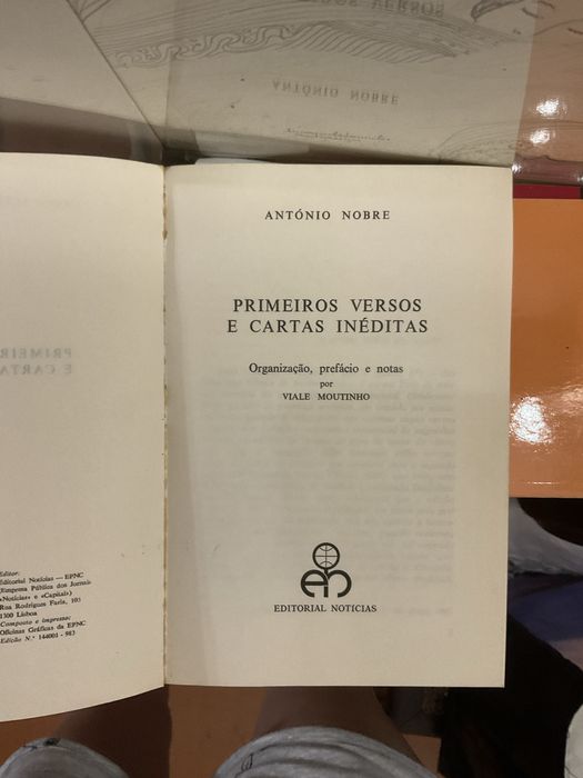 Livro de António Nobre - Primeiros versos e cartas inéditas
