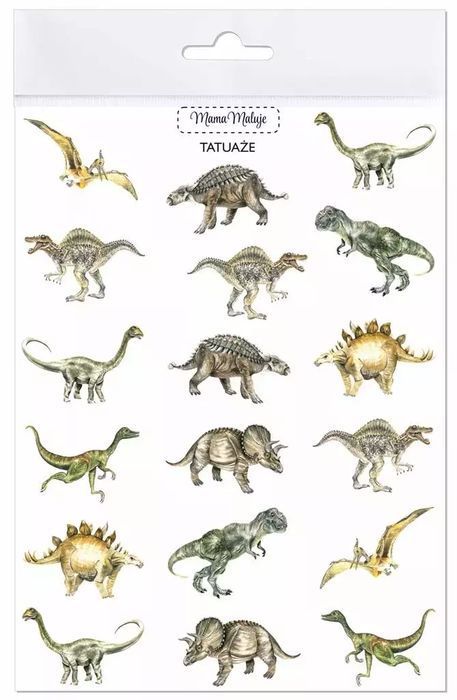 Tatuaże Zmywalne Dinozaury. Mama Maluje