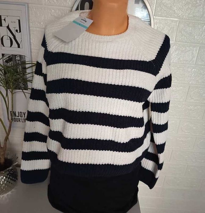Sweter damski w paski L, nowy